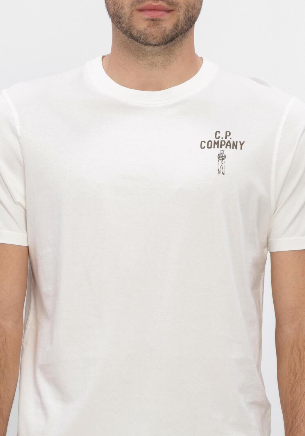 Witte CP COMPANY T-shirt 30/1 JERSEY SHORT SLEEVE BRITISH SAILOR T-SHIRT - large