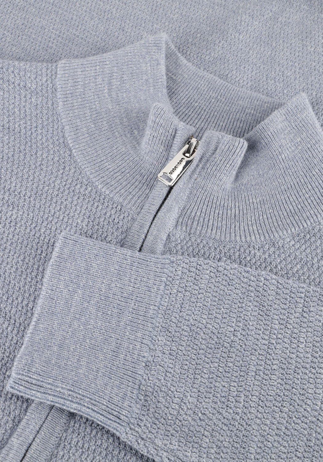 Grijze PROFUOMO Trui PULLOVER HALF ZIP TWINKLE SLUB - large