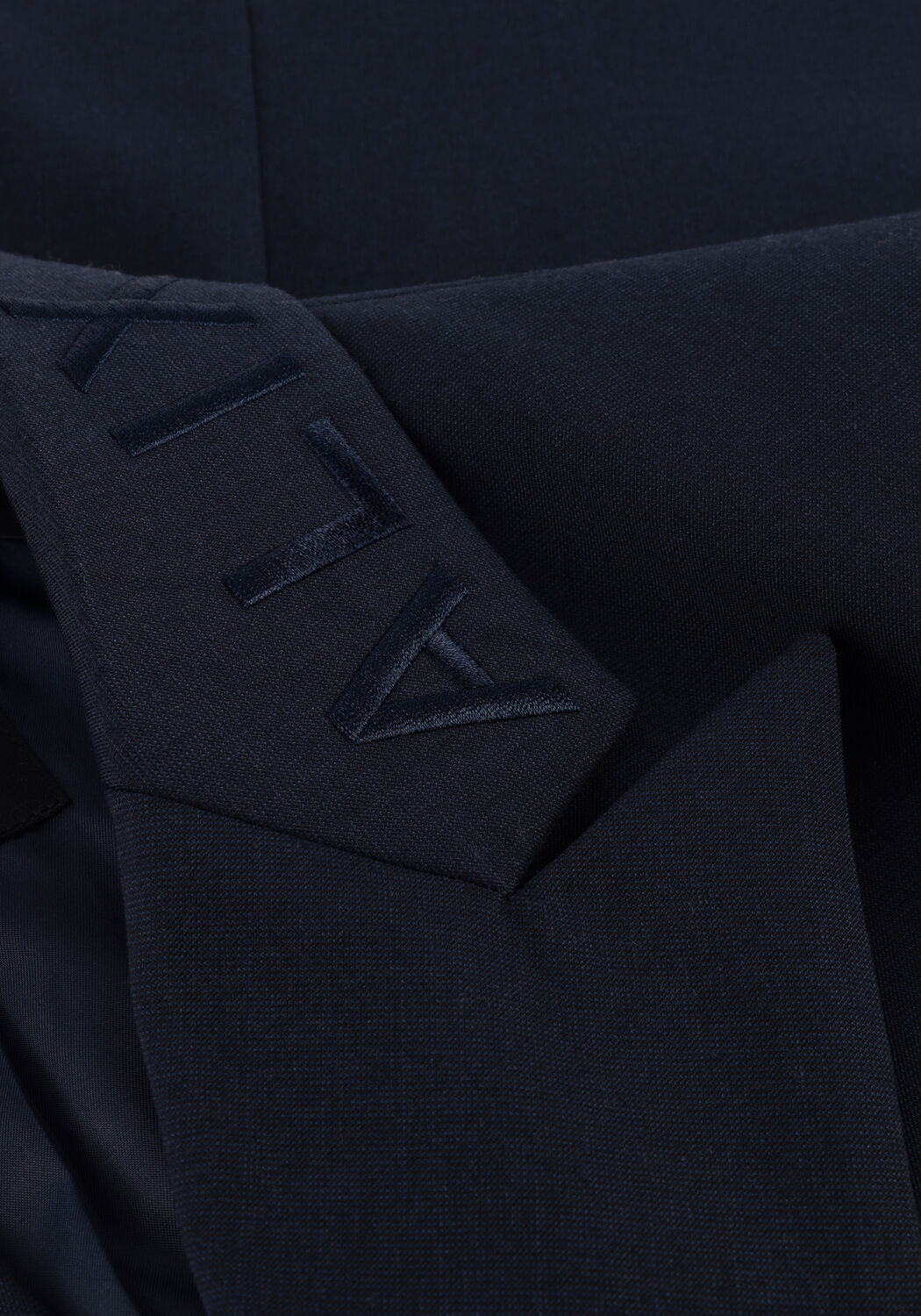 Donkerblauwe ALIX THE LABEL Blazer LADIES WOVEN DOUBLE BREASTED BLAZER - large