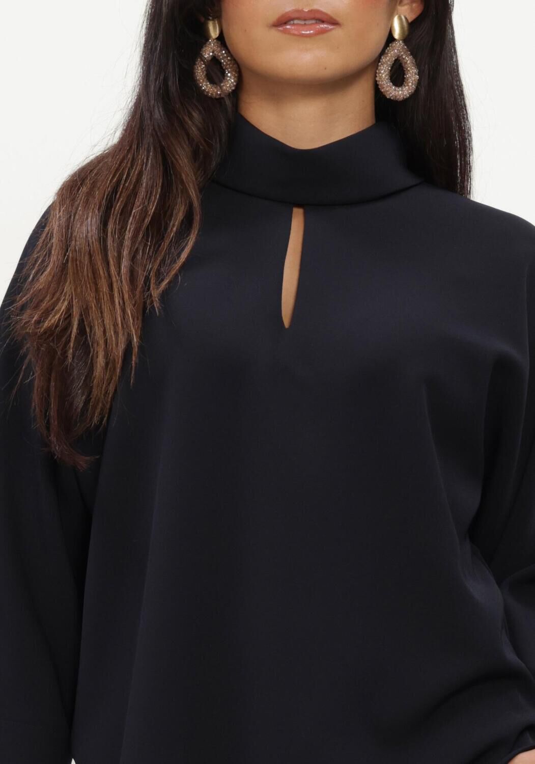 Donkerblauwe LUISA CERANO Blouses KURZARM-BLUSENTOP - large