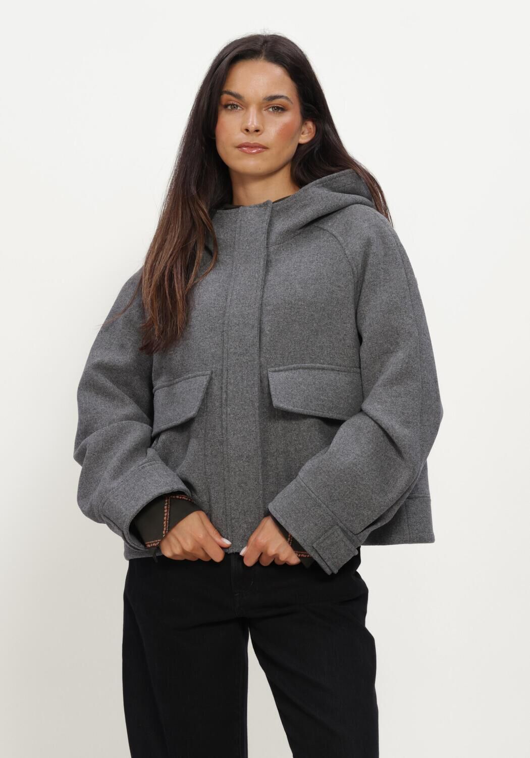 Grijze LUISA CERANO Jack OUTDOORJACKE AUS WOLL-MIX - large