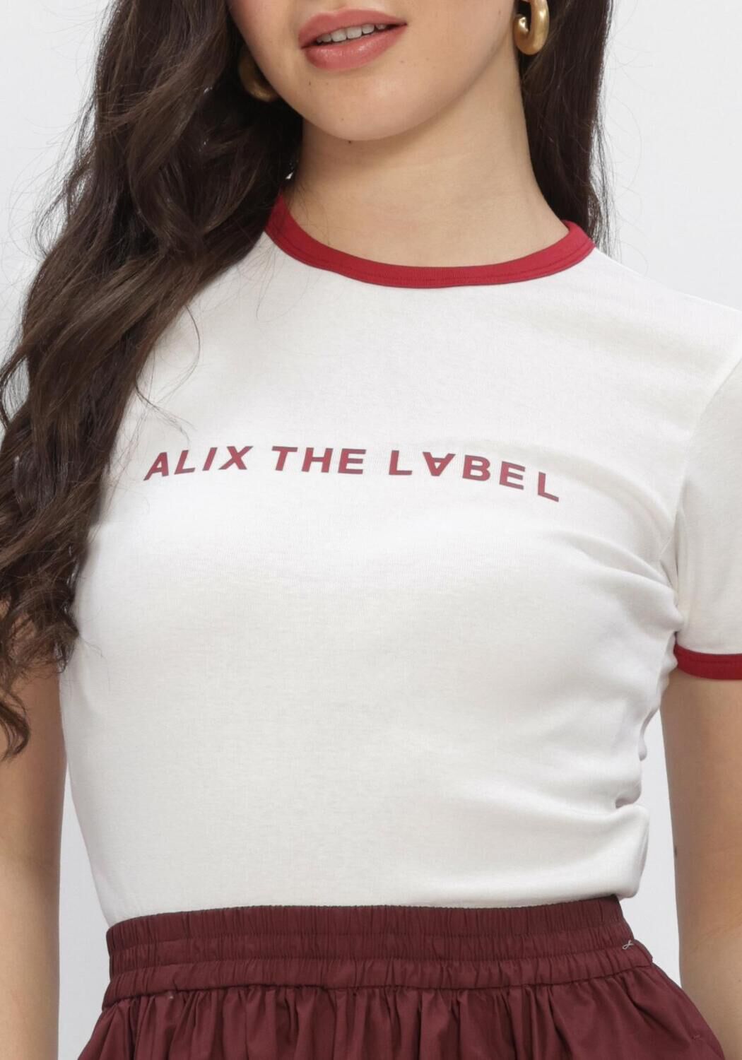 Witte ALIX THE LABEL Tops & T-shirts RINGER T SHIRT - large