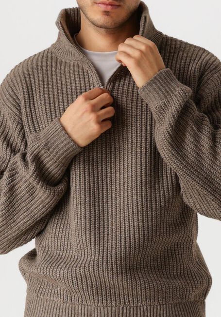 Taupe AMERICAN VINTAGE Trui CRASHWAY HALF ZIP H - large