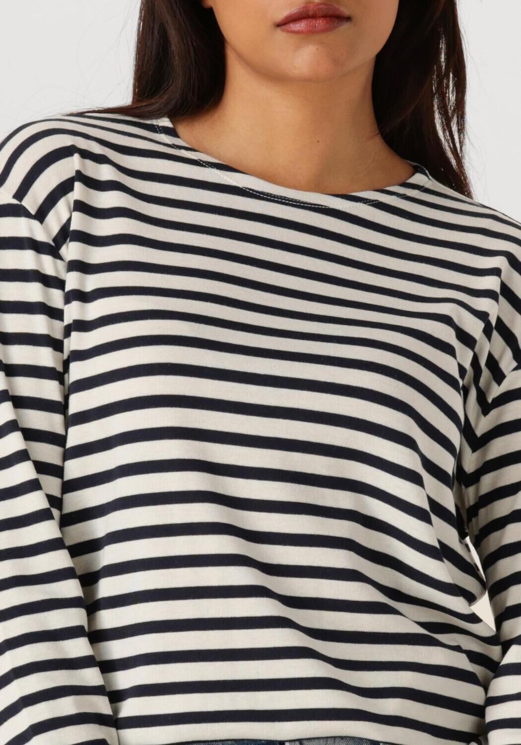 Donkerblauwe CLOSED Trui BASIC LONG SLEEVE ST STRIPED - large