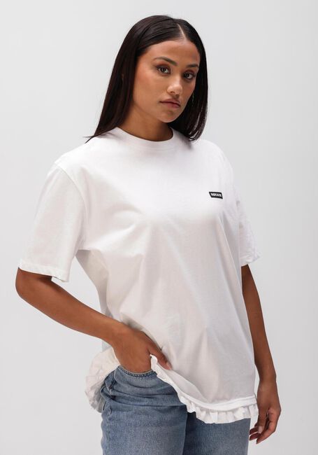 Witte ROTATE Tops & T-shirts LARGE T SHIRT RUFFLE - large