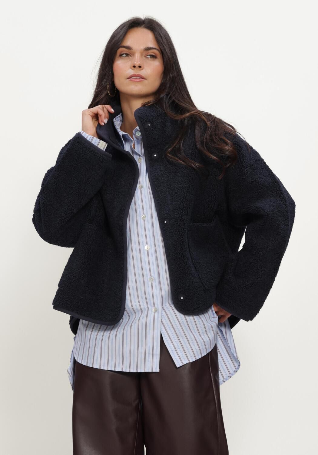 Donkerblauwe KNIT-TED Jack JILL JACKET - large