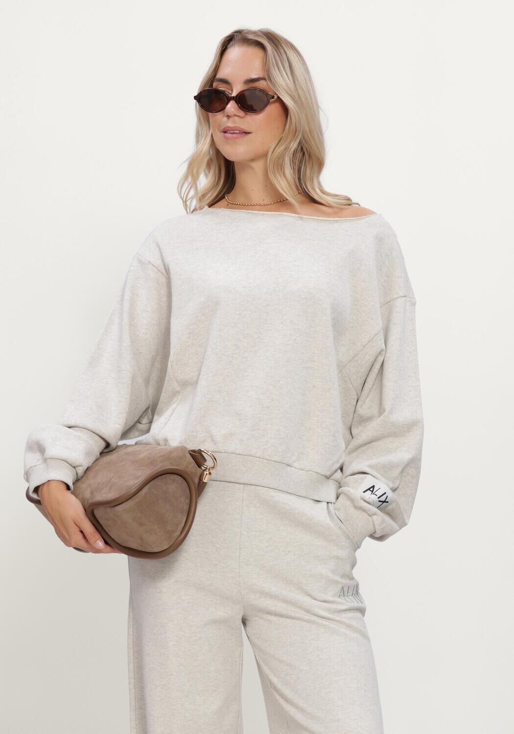 Grijze ALIX THE LABEL Truien/vesten LADIES KNITTED BADWING SWEATER - large