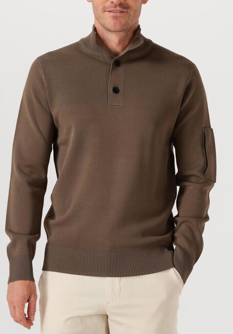 Bruine GENTI Trui TURTLE 3 BUTTON LS - large