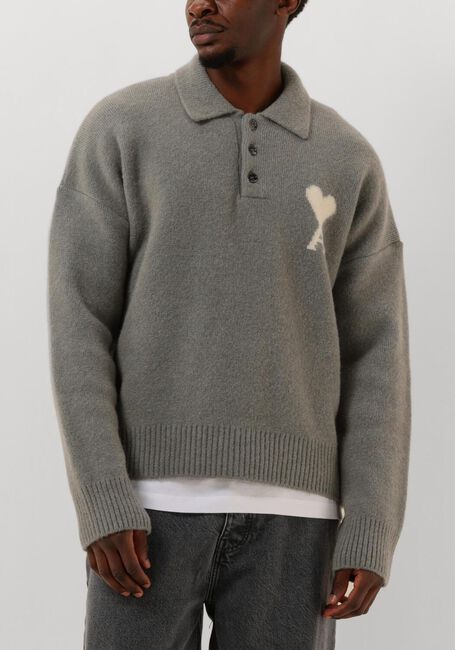 Grijze AMI PARIS Trui UPL408 NUAGE - large