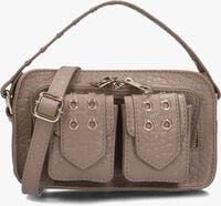 Taupe NÚNOO Schoudertas HELENA EYELET - medium
