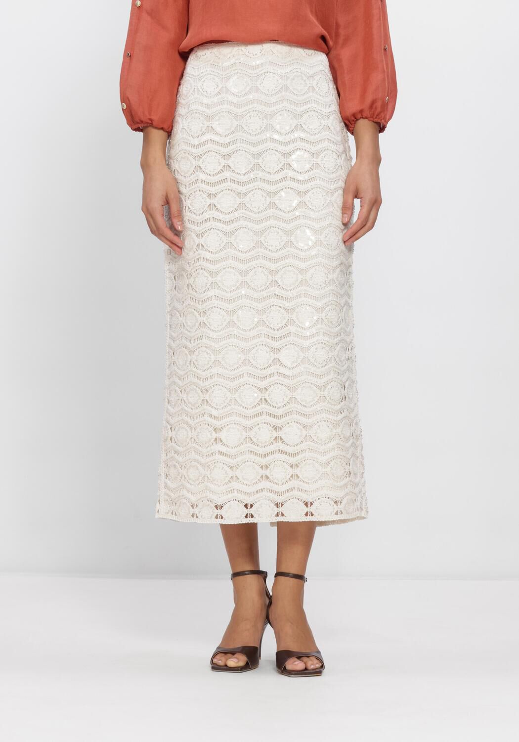 Ecru MARC CAIN COLLECTION Rokken AC 71.29 W74 - large