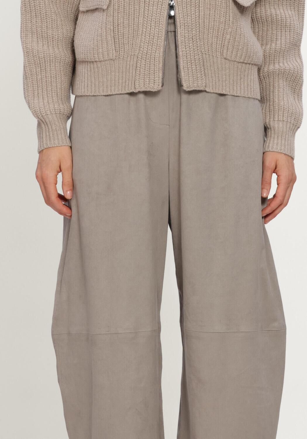 Taupe FFC Wijde broek HOSE L&Auml;SSIG WILDLEDER - large
