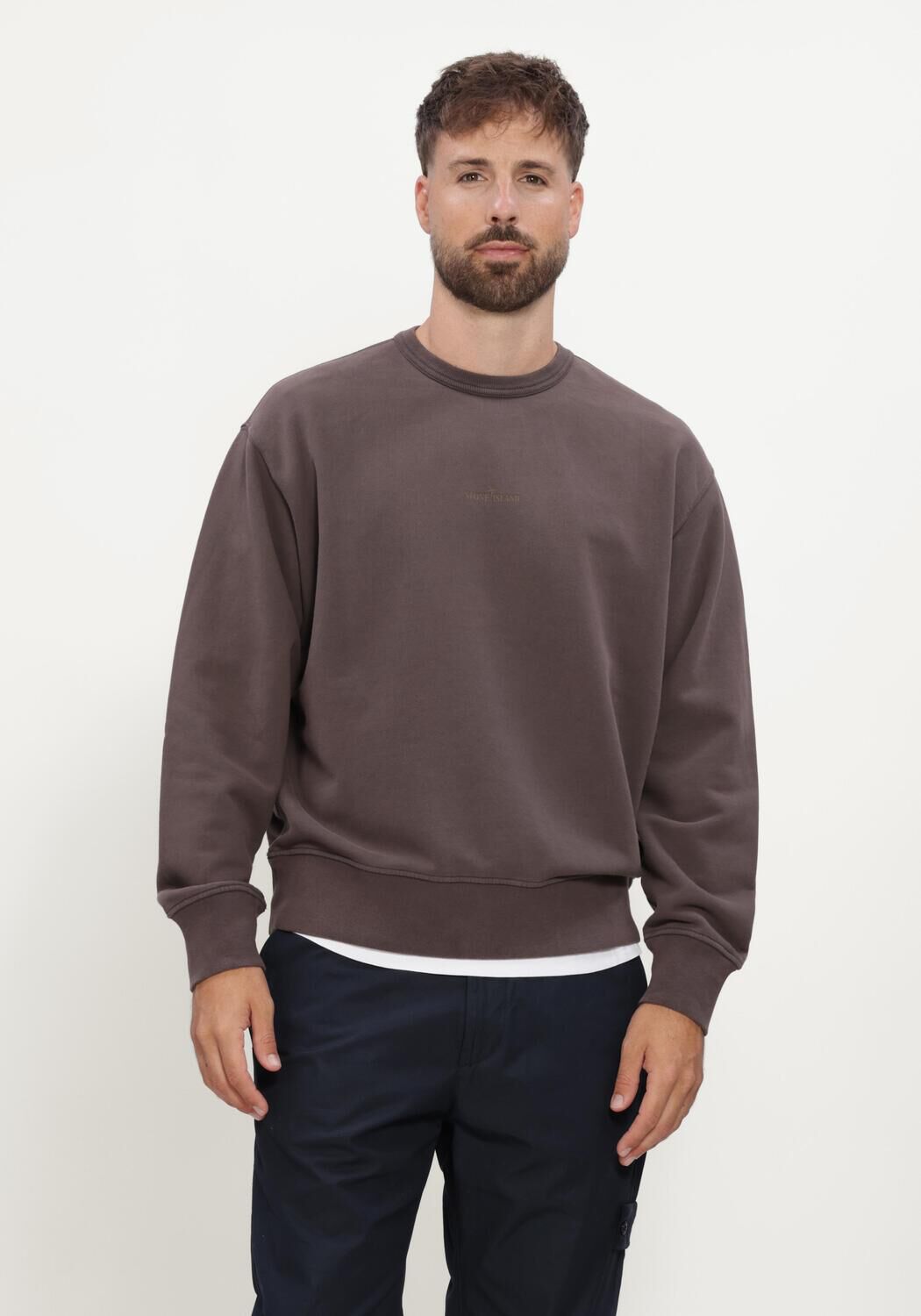 Taupe STONE ISLAND Sweater SWEATSHIRT S0E20 - large