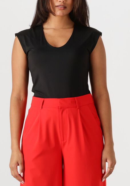 Zwarte ROSEMUNDE T-shirt BILLIE CAPSLEEVE V-NECK - large