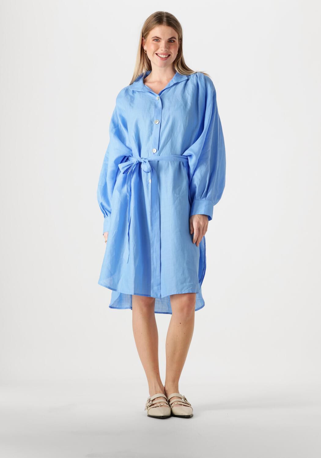 Greek Archaic Kori Midi Jurk Dames 130463, Maat: S, Kleur: Blauw afbeelding 1