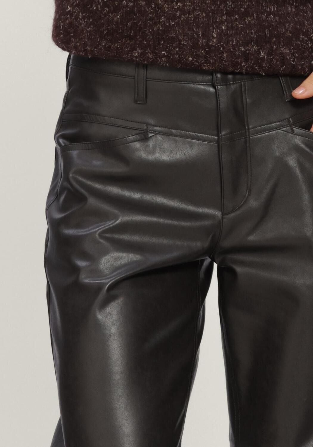 Bruine CAMBIO Broeken ELIN VEGAN NAPPA LEATHERSTRETCH - large