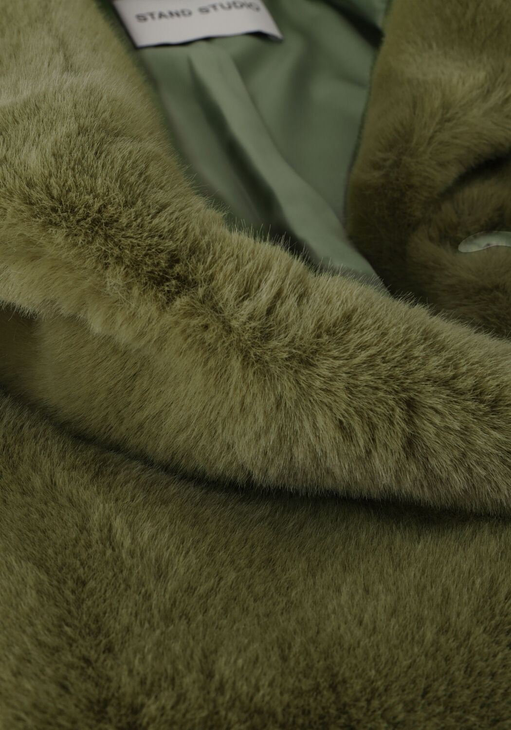 Groene STAND STUDIO Faux fur jas CAMILLE COCOON COAT - large