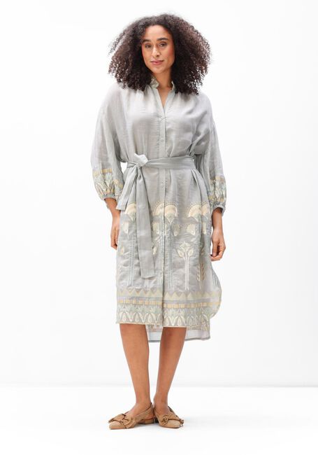 Lichtgrijze GREEK ARCHAIC KORI Midi jurk S26K-4075057 - large