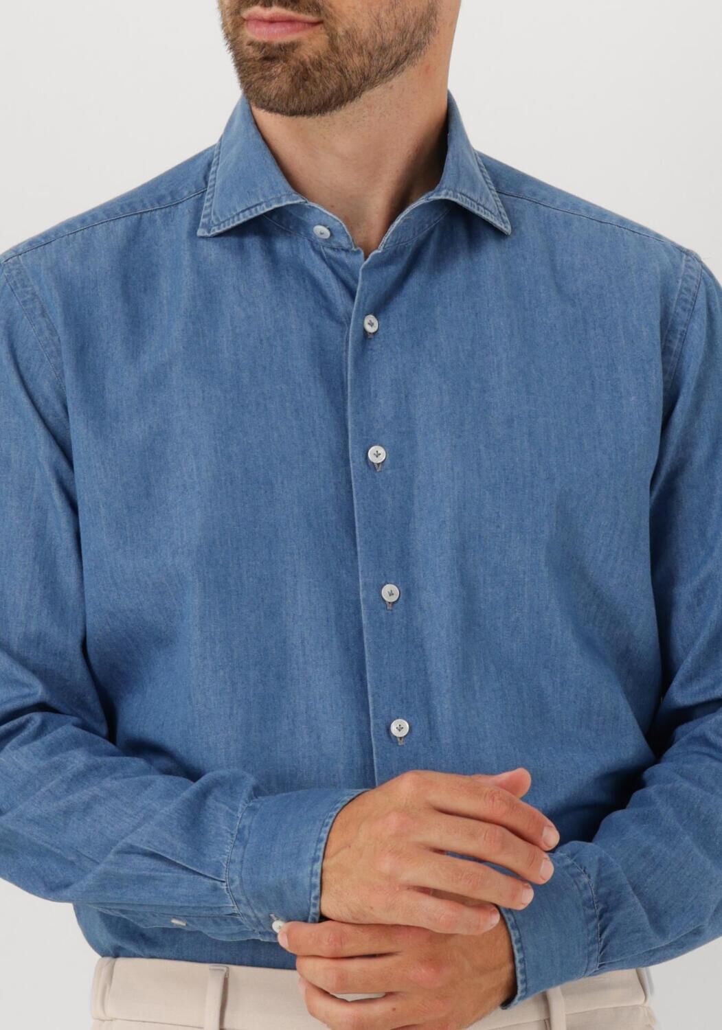 Blauwe XACUS Casual overhemd 91118 MOP721ML - large