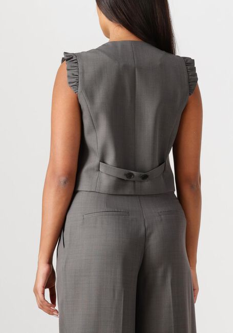 Donkergrijze CO'COUTURE Gilet LIANE FRILL TAILOR VEST - large