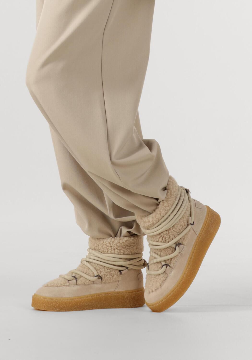 Beige SHABBIES Vachtlaarzen SENNA LANA - large