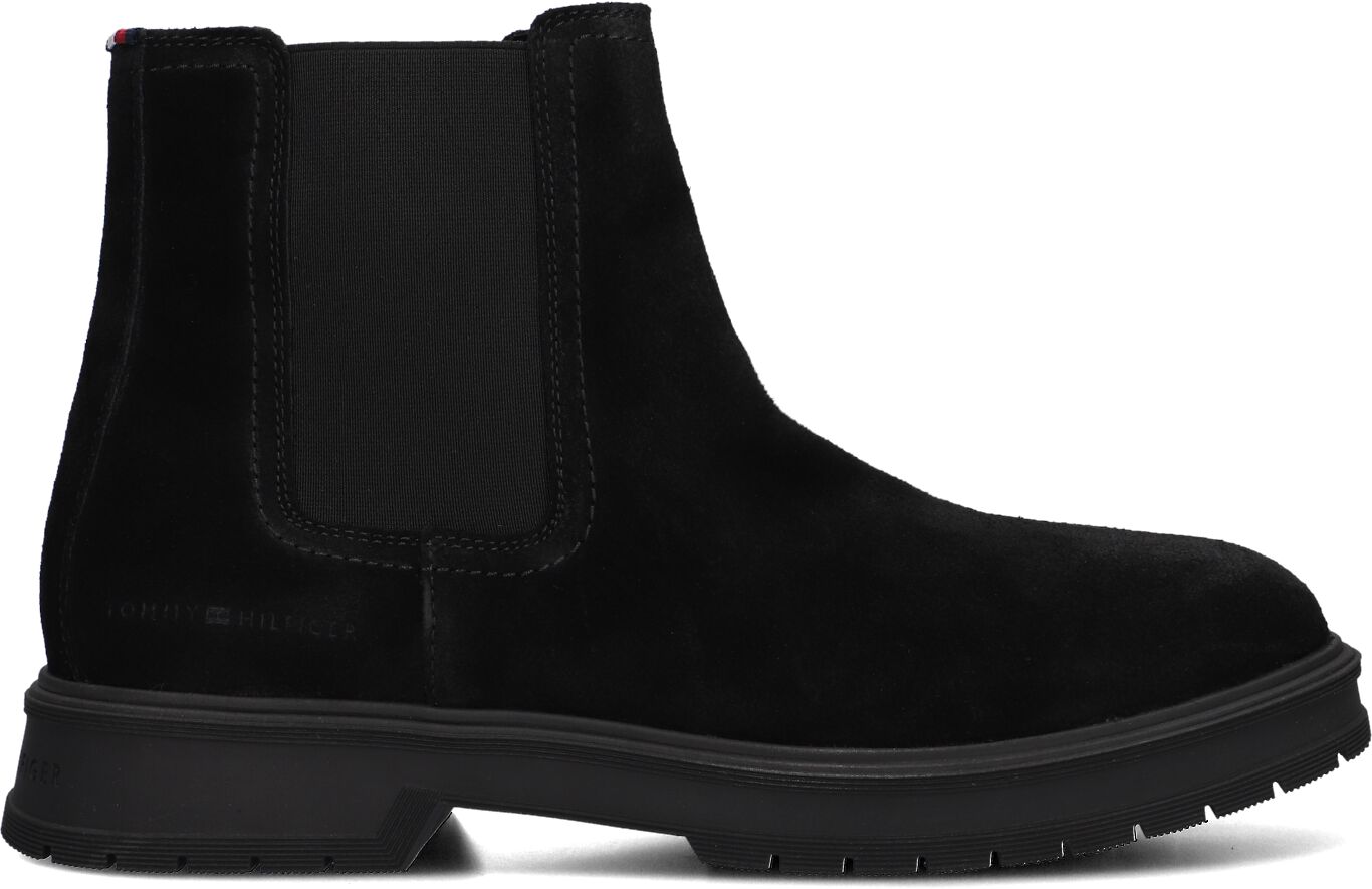 Tommy Hilfiger Chelsea Boots Heren Hilfiger Zip, Maat: 45, Materiaal: Suède, Kleur: Zwart
