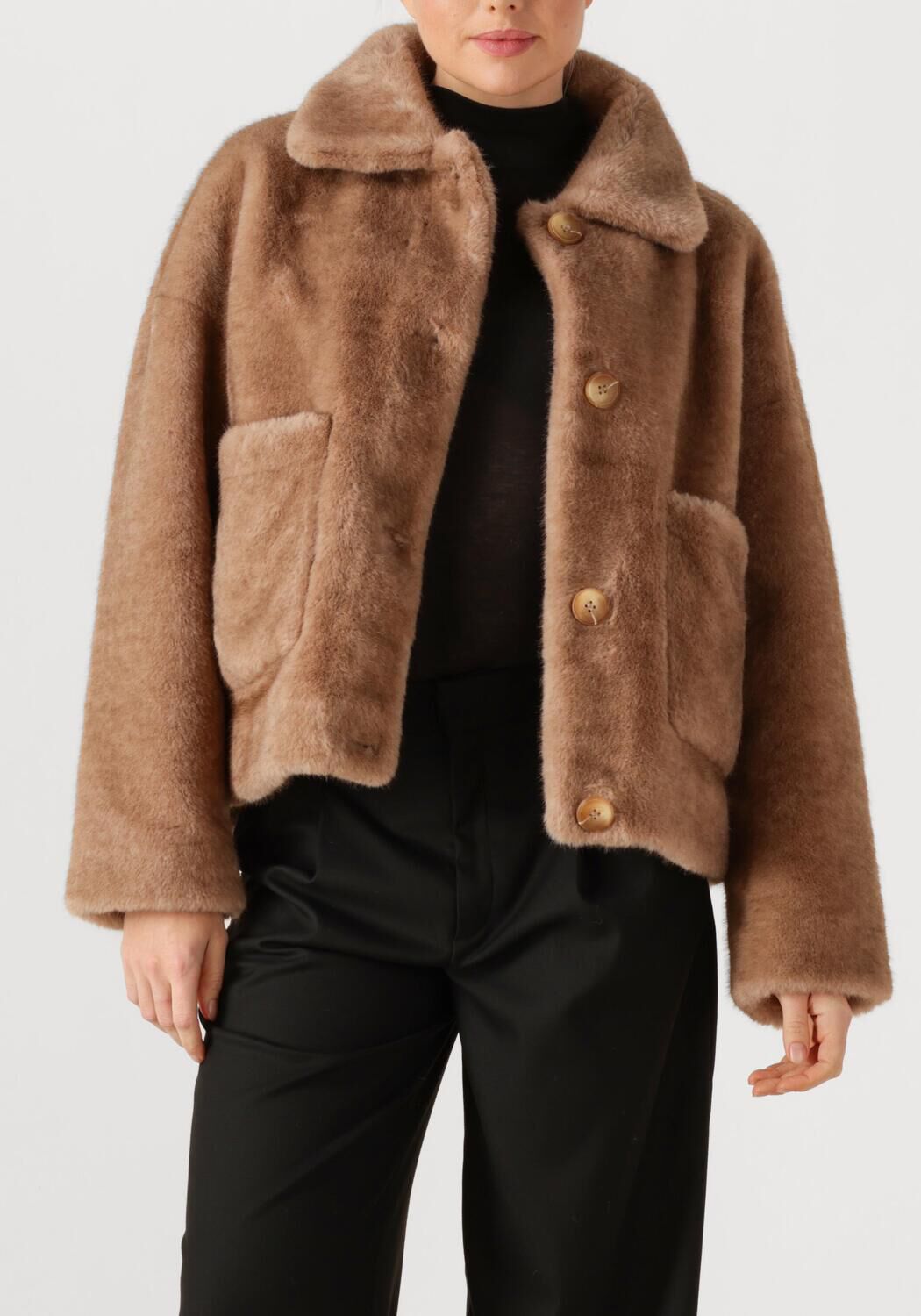 Bruine STUDIO AR Faux fur jas FAJE - large