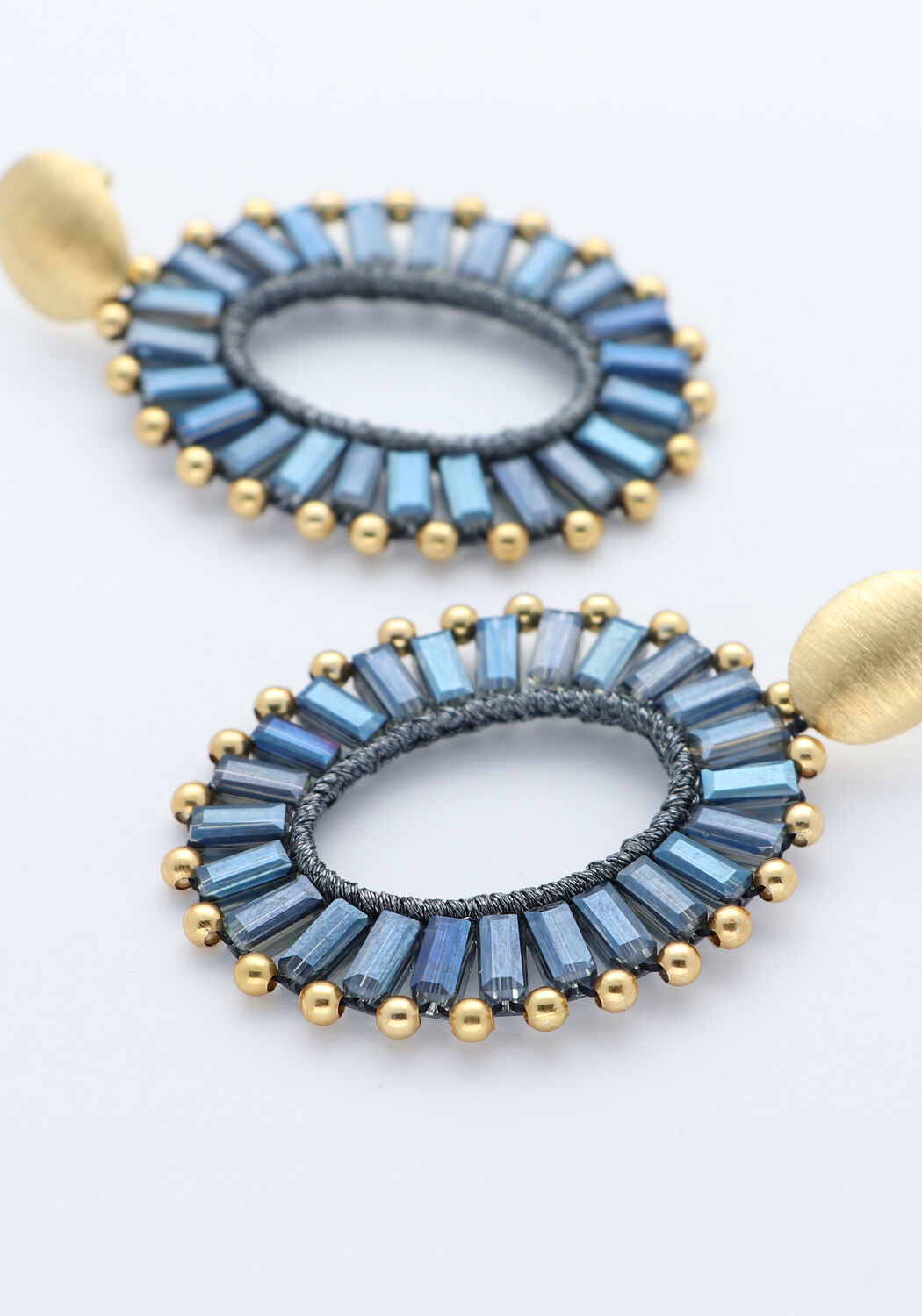 Blauwe LOTT. GIOIELLI Oorbellen OPEN OVAL FLAT BEADS S - large