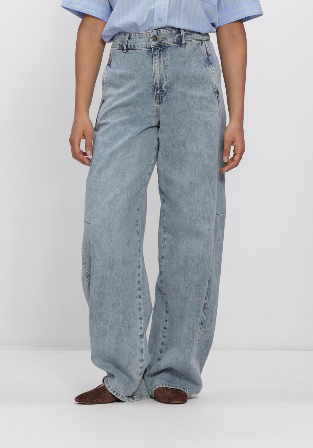 Lichtblauwe CO'COUTURE Wide jeans PANCYCC LL JEANS - large