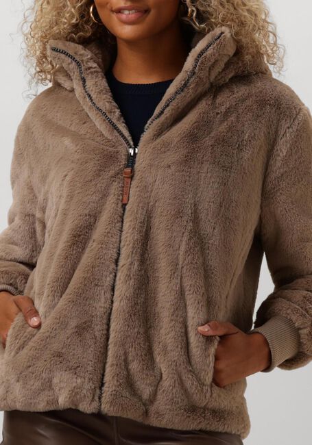 Taupe MOSCOW Faux fur jas 08-08-EVELYN-2 - large