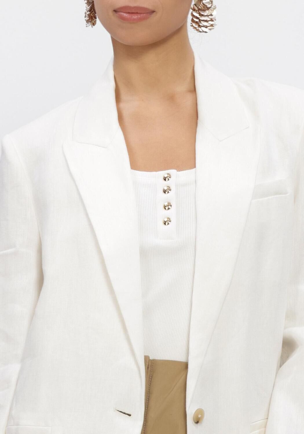 Witte FORTE FORTE Blazer CHIC LINEN CLOTH JACKET - large