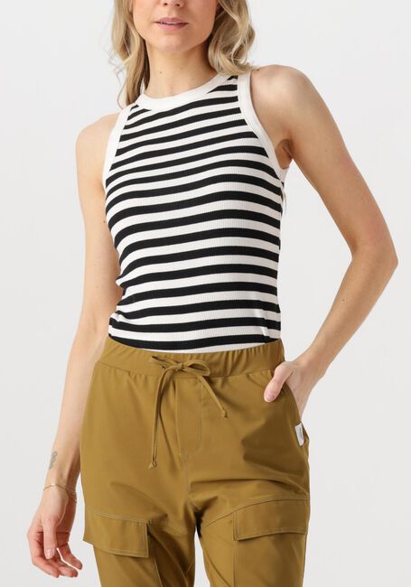 Zwarte PENN & INK Top SINGLET SMALL STRIPE - large