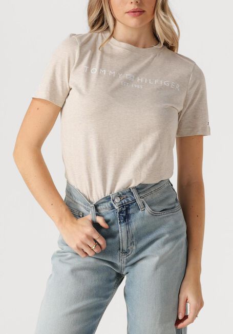 Beige TOMMY HILFIGER T-shirt REG CORP LOGO C-NK - large