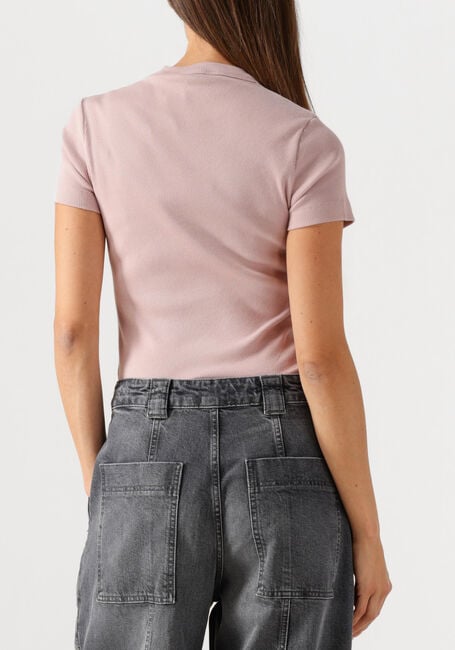 Paarse OLAF HUSSEIN T-shirt ESSENTIEL WASHED TEE - large