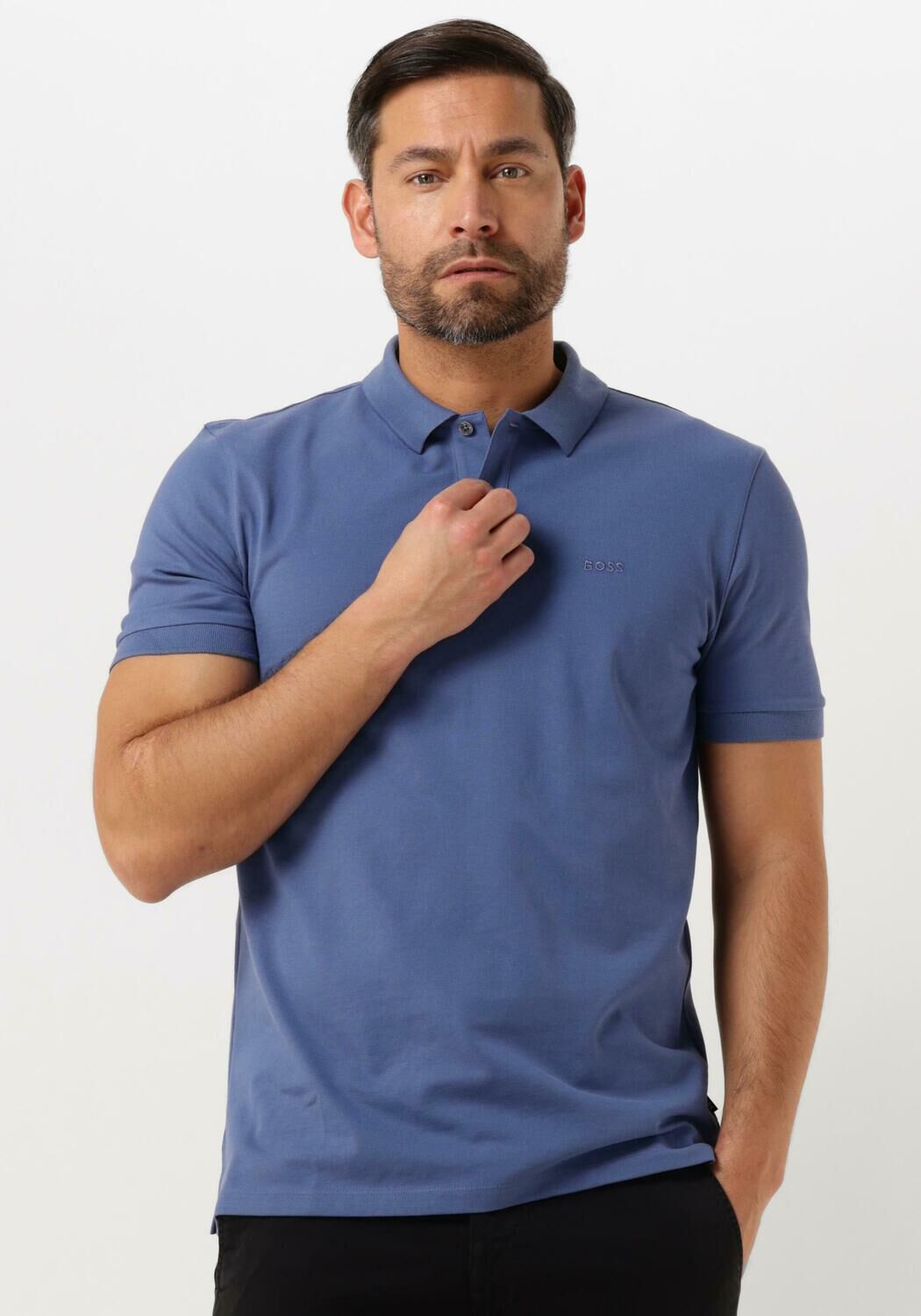 Boss Black Polo Heren Pallas, Maat: S, Kleur: Blauw