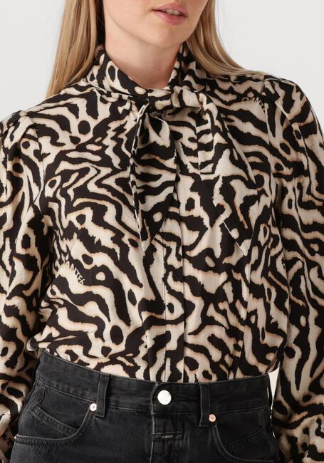 Creme DANTE6 Blouses CHESKA PRINTED PUSSY BOW BLOUSE - large
