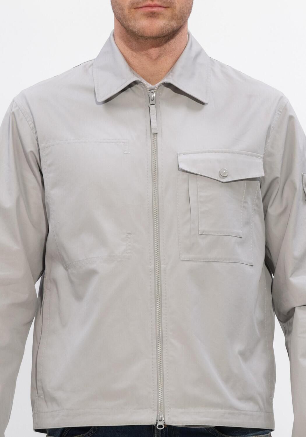 Lichtgrijze STONE ISLAND Overshirt SHIRTS S0F01 - large