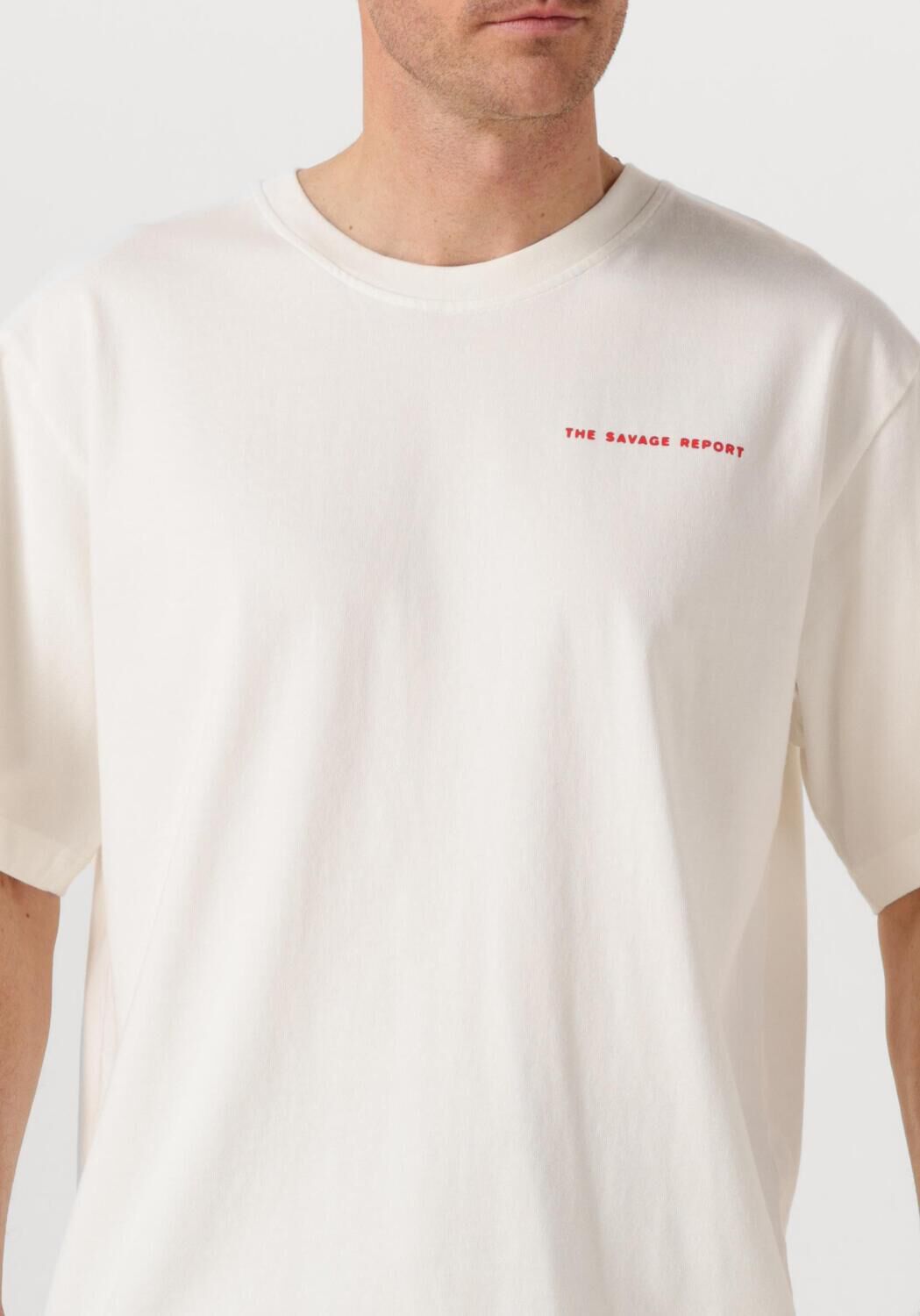 Gebroken wit THE SAVAGE REPORT T-shirt TSR OPTIC - large