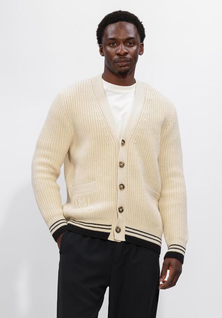 Ecru AMI PARIS Vest CARDIGAN WITH AMI DE COEUR AND AMI PARIS PATCH - large