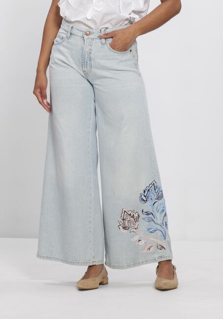 Blauwe CAMBIO Wide jeans PALAZZO CROPPED BLUMENSTICK - large