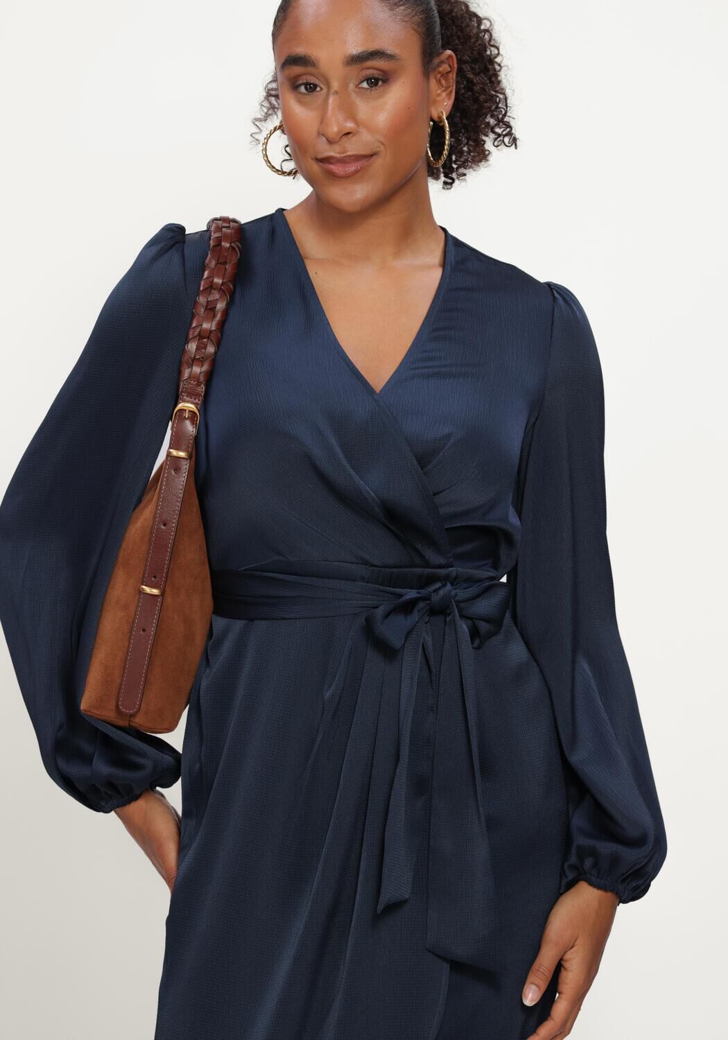 Donkerblauwe LINA LOCCHI Midi jurk LL-BEA - large