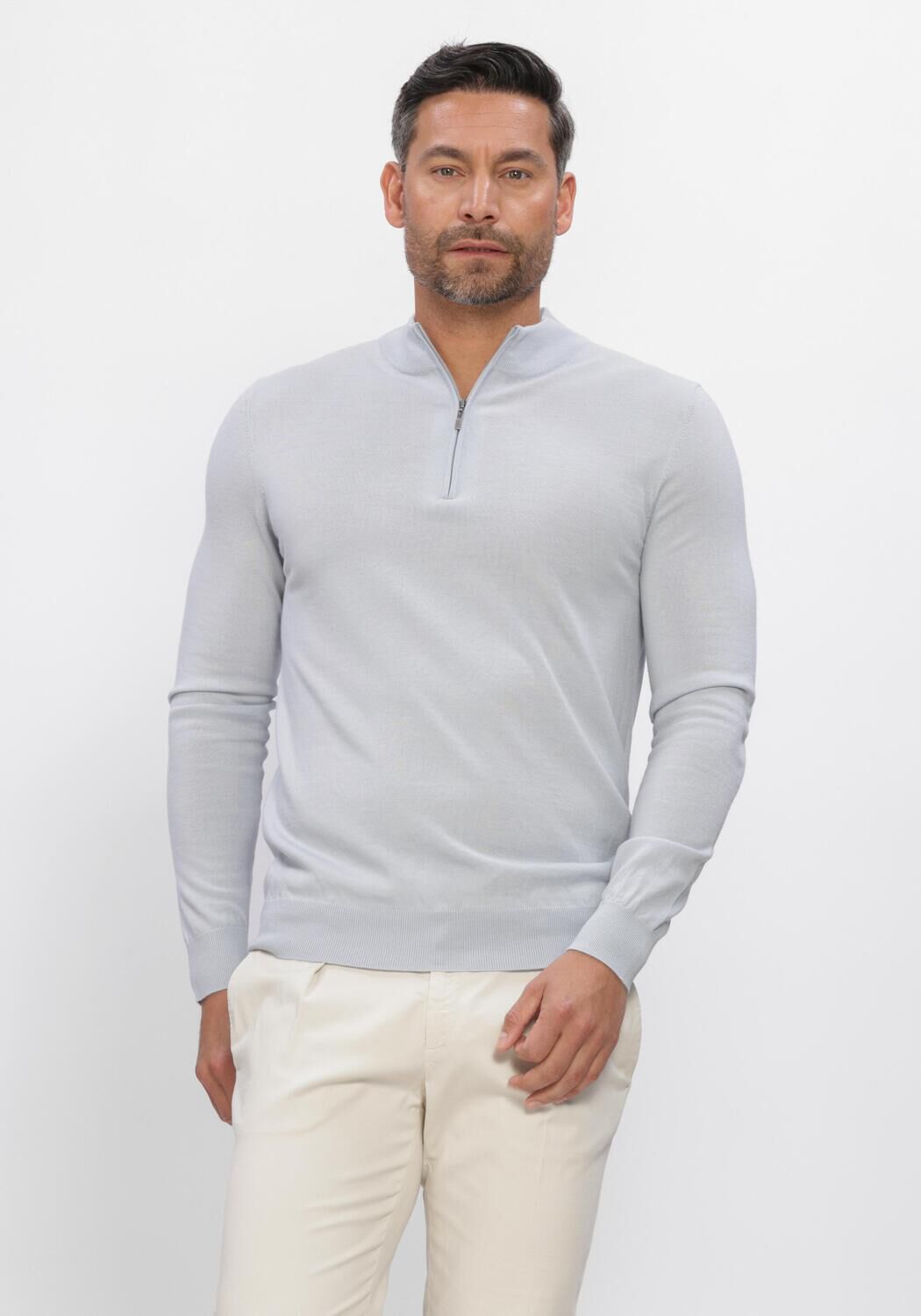 Blauwe STEFANO LAURAN Trui HALF ZIP ANDERS - large
