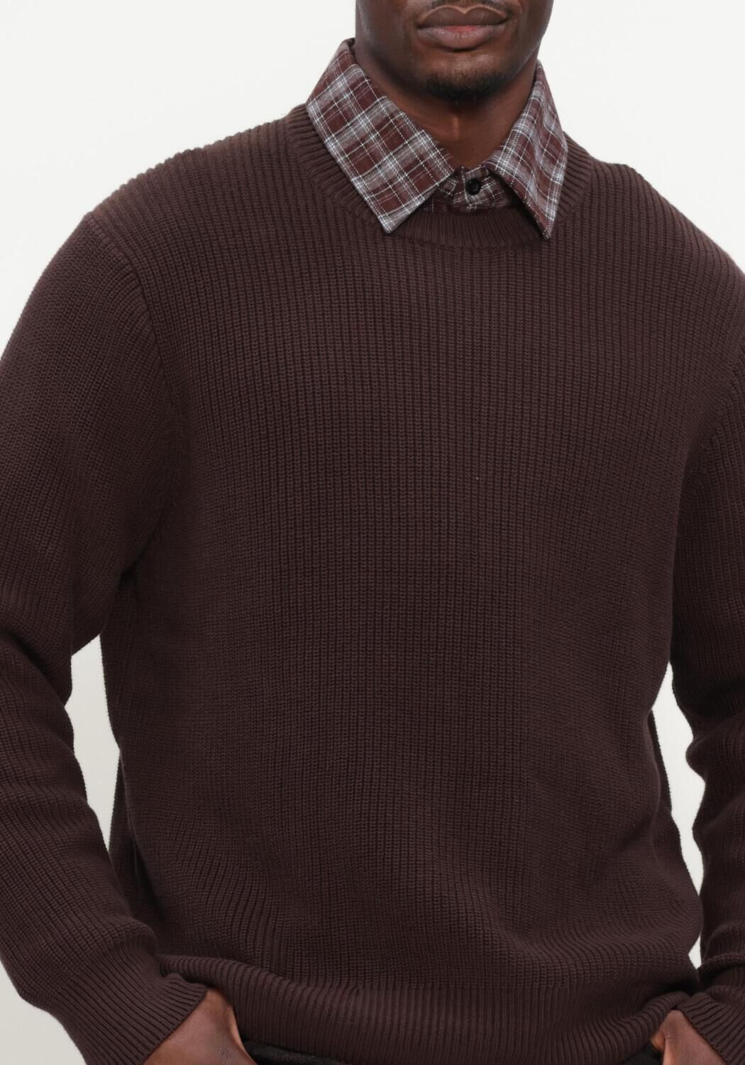 Bruine LES DEUX Trui RIB CREWNECK KNIT - large