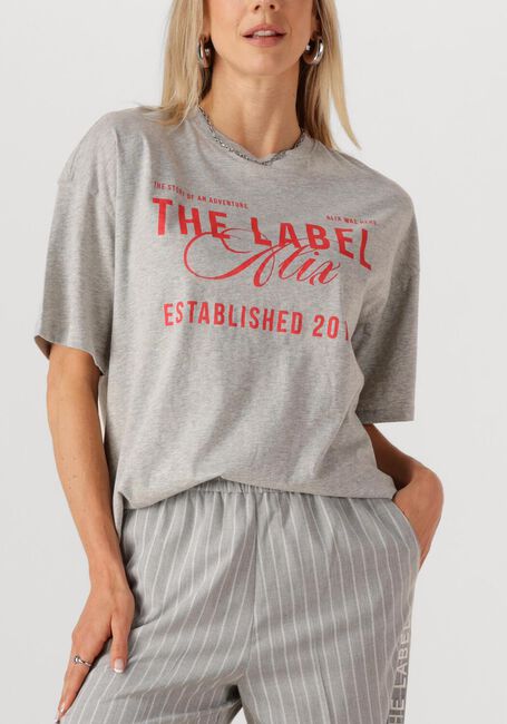 Lichtgrijze ALIX THE LABEL T-shirt LADIES KNITTED THE LABEL T-SHIRT - large