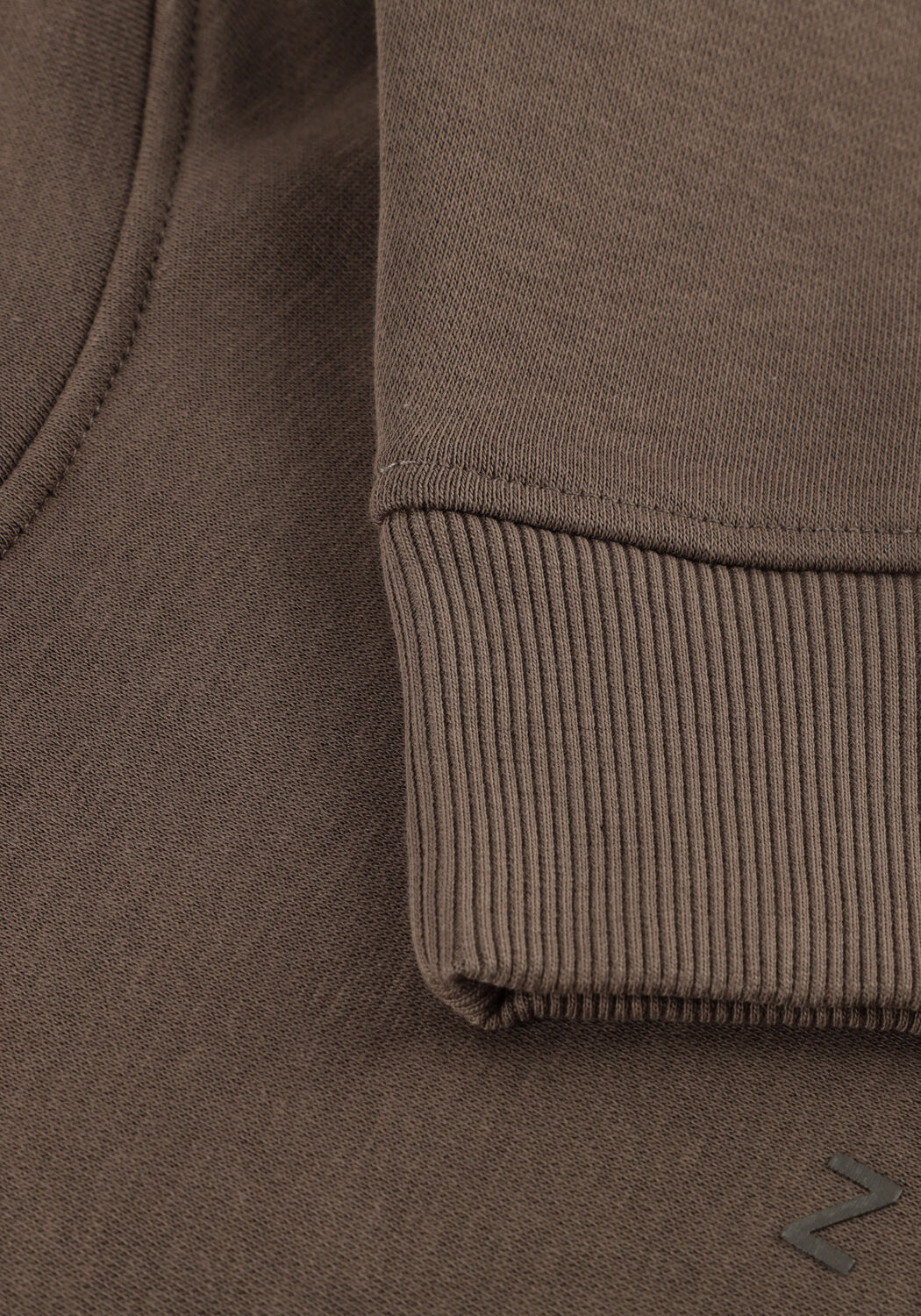 Taupe GENTI Trui BASIC LOGO HOODIE - large