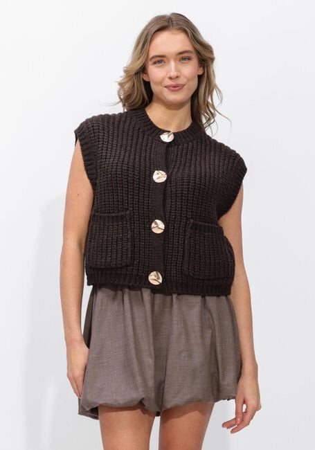 Bruine SECOND FEMALE Truien/vesten ULRIKKE KNIT VEST - large