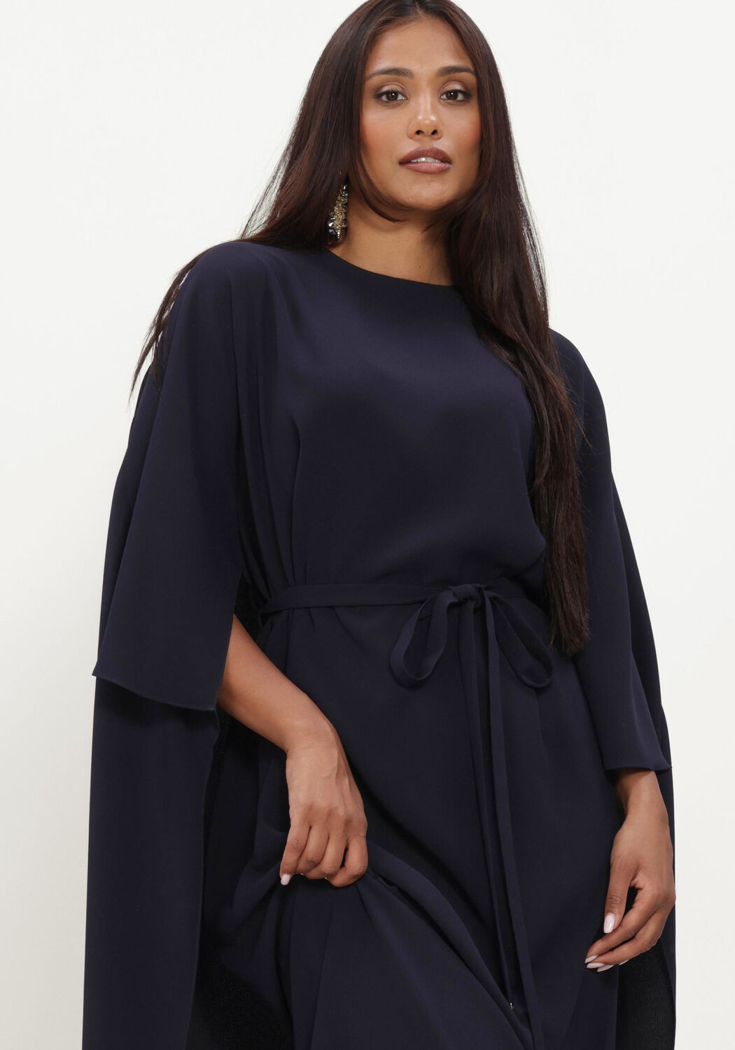 Donkerblauwe NATAN Maxi jurk ROBE AVEC CEINTURE - large