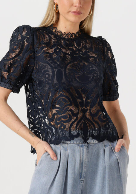 Donkerblauwe SUMMUM Top SHORT SLEEVE TOP LACE - large