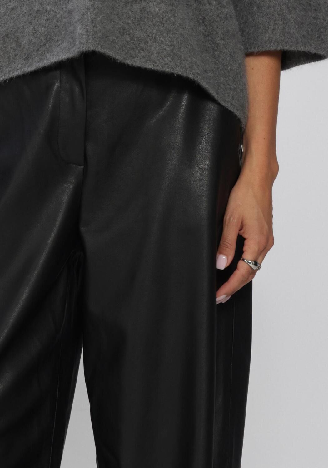 Zwarte KNIT-TED Wijde broek ALBA PANTS - large