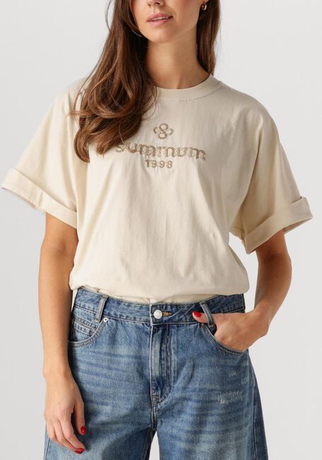 Gebroken wit SUMMUM T-shirt BOXY ARTWORK TEE - large